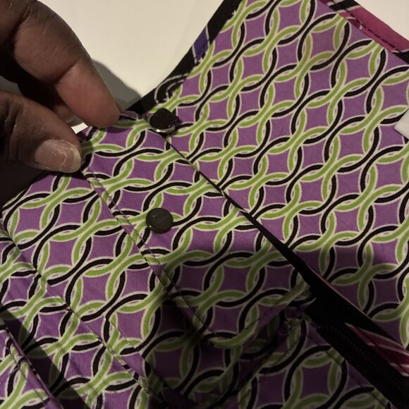 Vera Bradley  Trifold  Wallet- Magnetic Snap/ Black Multicolored Floral- Retired - Picture 12 of 15